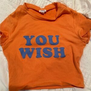 “You wish” orange crop top